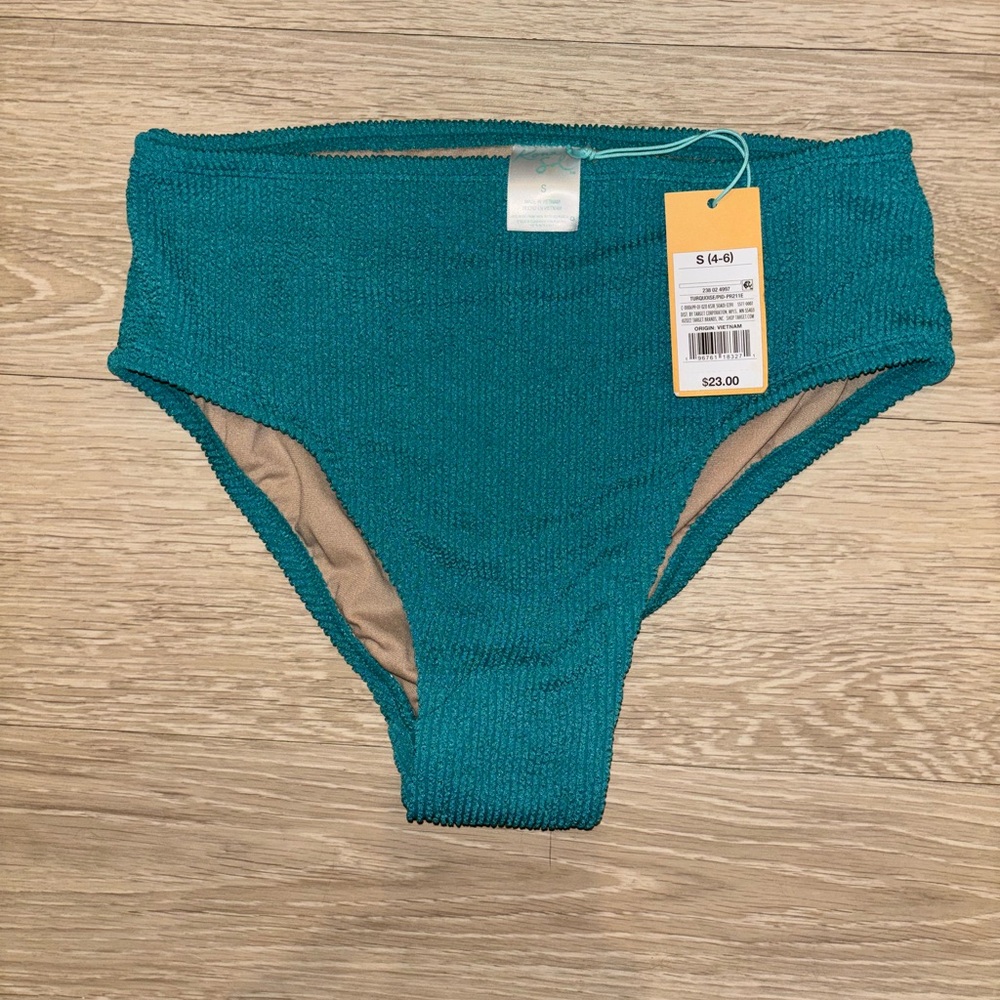 Kona Sol High Rise Teal Bikini Bottom